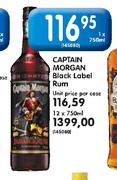 Captain Morgan Black Label Rum-1 x 750ml