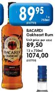 Bacardi Oakheart Rum-Per Case Each