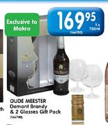 Oude Messter Demant Brandy & 2 Glasses Gift Oack-1 x 750ml  