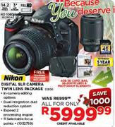 Nikon Digital SLR Camera Twin Lens Package (D3100)