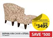 Sophia Arm Chair + Stool  