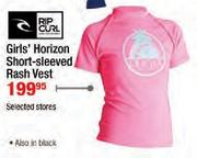 Rip Curl Girls' Horizon Short-Sleeved Rash Vest