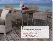 Terrace Leisure 5 Piece Bali Wicker Dining Set Per Set