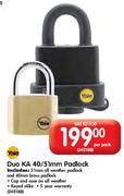 Yale Duo KA 40/51mm Padlock-Per Lock