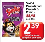 Simba Peanuts And Peanuts & Raisins-50g Each