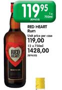 Red Heart Rum-12X750ml