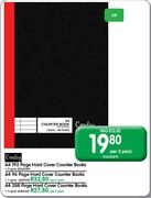 Croxley A4 192 Page Hard Cover Counter Books-2 Quire Per 2 Pack