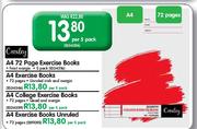Croxley A4 72 Page Exercise Books-Per 5 Pack
