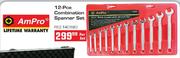 AmPro 12-Pce Combination Spanner Set-Per Set