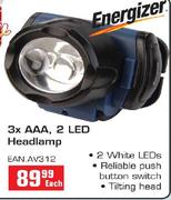 Energizer 3xAAA, 2 LED Headlamp-Each