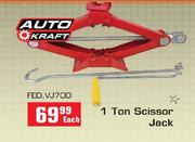 Auto Kraft 1 Ton Scissor Jack-Each
