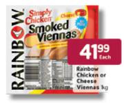 Rainbow Chicken Or Cheese Viennas-Per kg Each