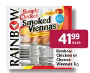 Rainbow Chicken Or Cheese Viennas-1kg Each