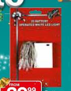 Battery Operated White LED Lights-40's Per Pack