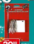 Battery Operated White LED Lights-60's Per Pack