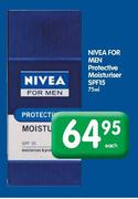 Nivea For Men Protective Moisturiser SPF15-75ml Each