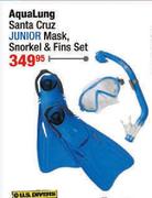 AquaLung Santa Cruz JUNIOR Mask Smorkel & Fins Set