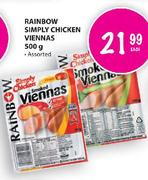 Rainbow Simply Chicken Viennas Assorted-500g Each
