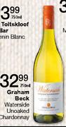 Graham Beck Waterside Unoaked Chardonnay-750ml