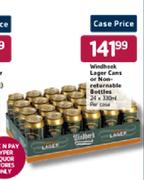 Windhoek Lager Cans Or Non Returnable Bottles-24x330ml Per Case