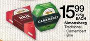 Simonsberg Traditional Camembert/Brie-125g Each