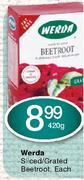 Werda Sliced/Grated Beetroot-420g Each