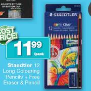 Staedtler 12 Long Colouring Pencils+Eraser & Pencil
