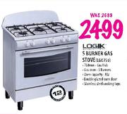 Logik 5 Burner Gas Stove-760mm(LG0750)