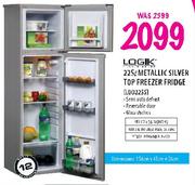 Logik Metallic Silver Top Freezer Fridge-225Ltr(LDD225S)