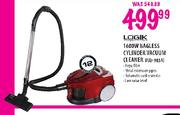 Logik Bagless Cylinder Vacuum Cleaner-1600W(FJD-903A)