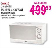 Defy White Manual Microwave Oven-20Ltr(DM0348)