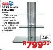 Ellies 3-Tier Glass Shelving (BPTV86)
