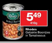 Rhodes Gebakte Boontjies in Tamatiesous-410g