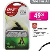 One For All Mini Stereo Audio Cable-Each