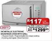 Defy Metallic Electronic Microwave Oven With Grill-34ltr