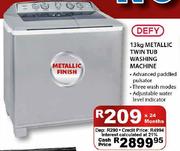Defy Metallic Twin Tub Washing Machine-13kg