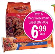 Fatti's & Moni's Macaroni/Spaghetti-500gm Each