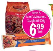 Fattis & Moni's Macaroni/Spaghetti - 500g Each