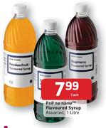 Pnp No Name Flavoured Syrup Assorted-1ltr Each