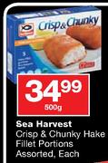 Sea Harvest Crisp & Chunky Hake Fillet Portions Assorted-500g Each 