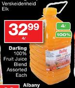 Darling 100% Fruit Juice Blend Assorted-4Ltr Each