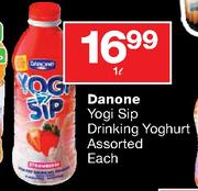 Danone Yogi Sip Drinking Yoghurt Assorted-1Ltr Each