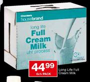 House Brand Long Life Full Cream Milk-6 x 1L Pack 
