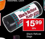House Brand Black Refuse Bags-20's
