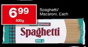 House Brand Spaghetti/Macaroni Each-500g