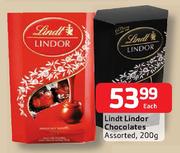 Lindt Lindor Chocolates Assorted-200g Each