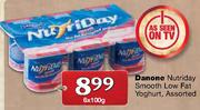 Danone Nutriday Smooth Low Fat Yoghurt-6 x 100gm