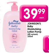 Johnson's Baby Moisturising Lotion Pump-500ml Each