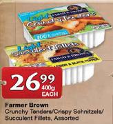 Farmer Brown Crunchy Tenders/Crispy Schnitzels/Succulent Fillets-400g Each