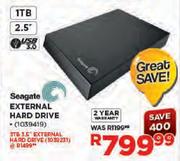 Seagate 2.5" External Hard Drive-1TB